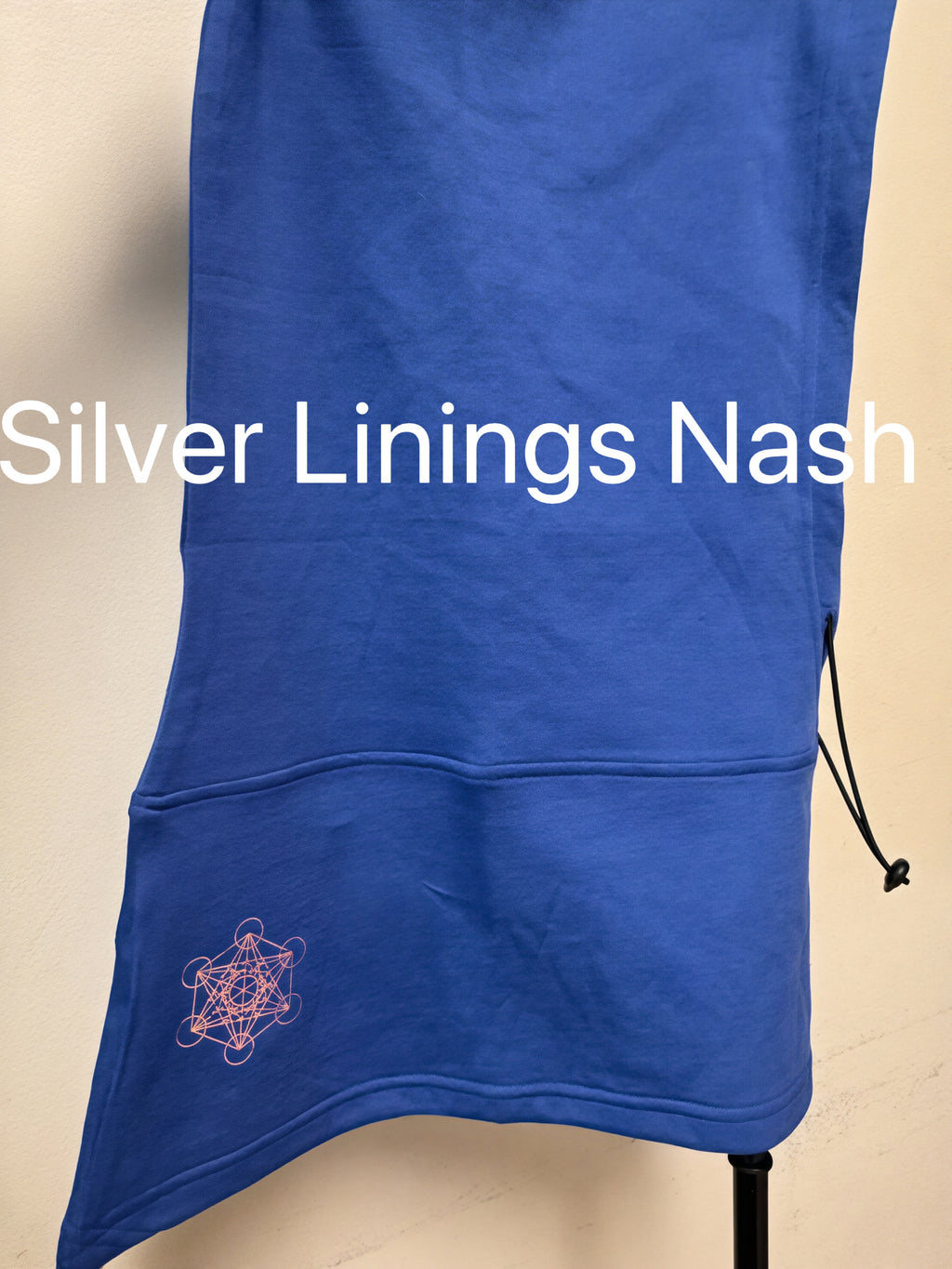 Plain Cobalt Blue OR Metatrons Cube Large Silver linings hood optional design