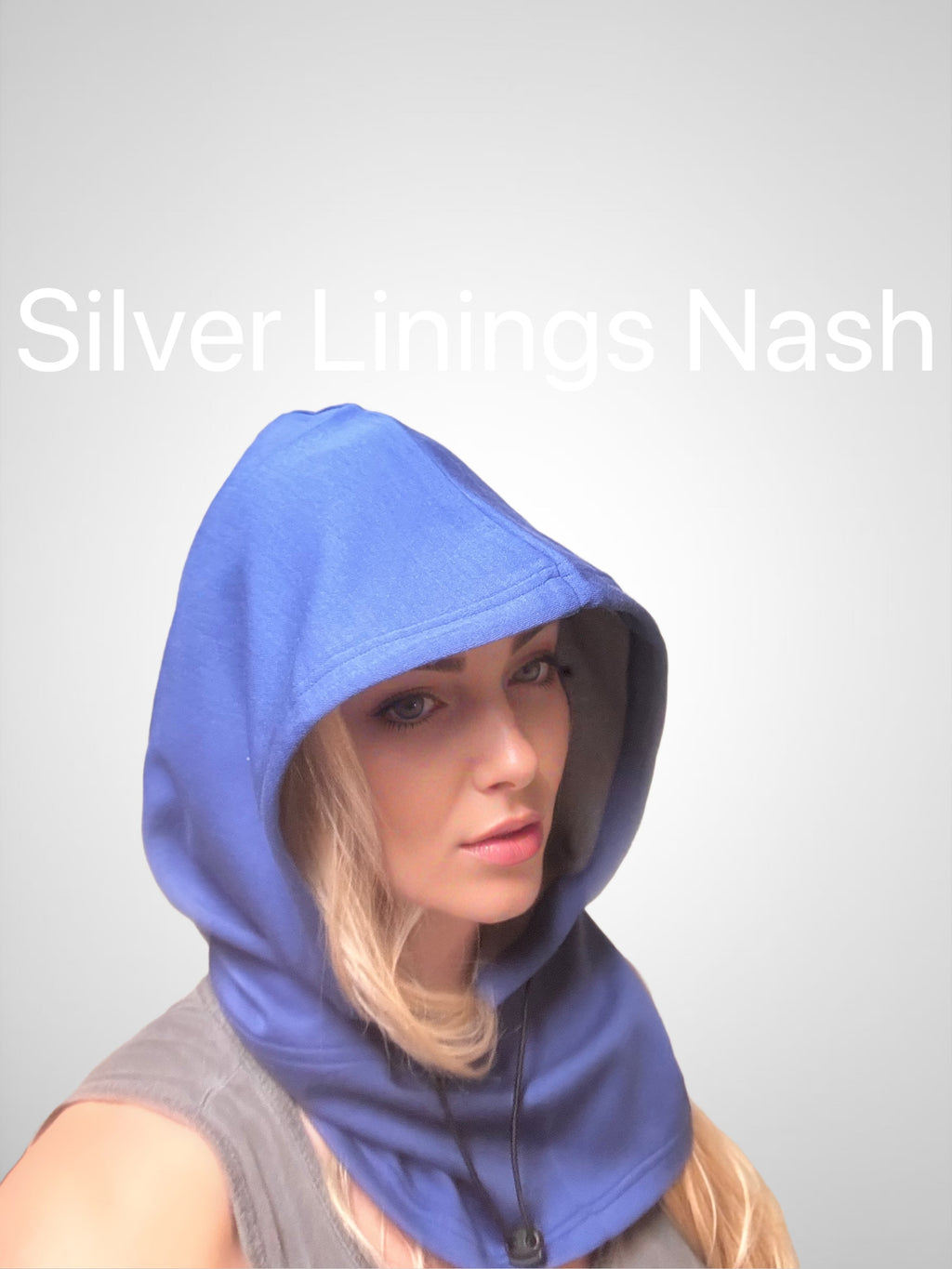 Plain Cobalt Blue OR Metatrons Cube Large Silver linings hood optional design