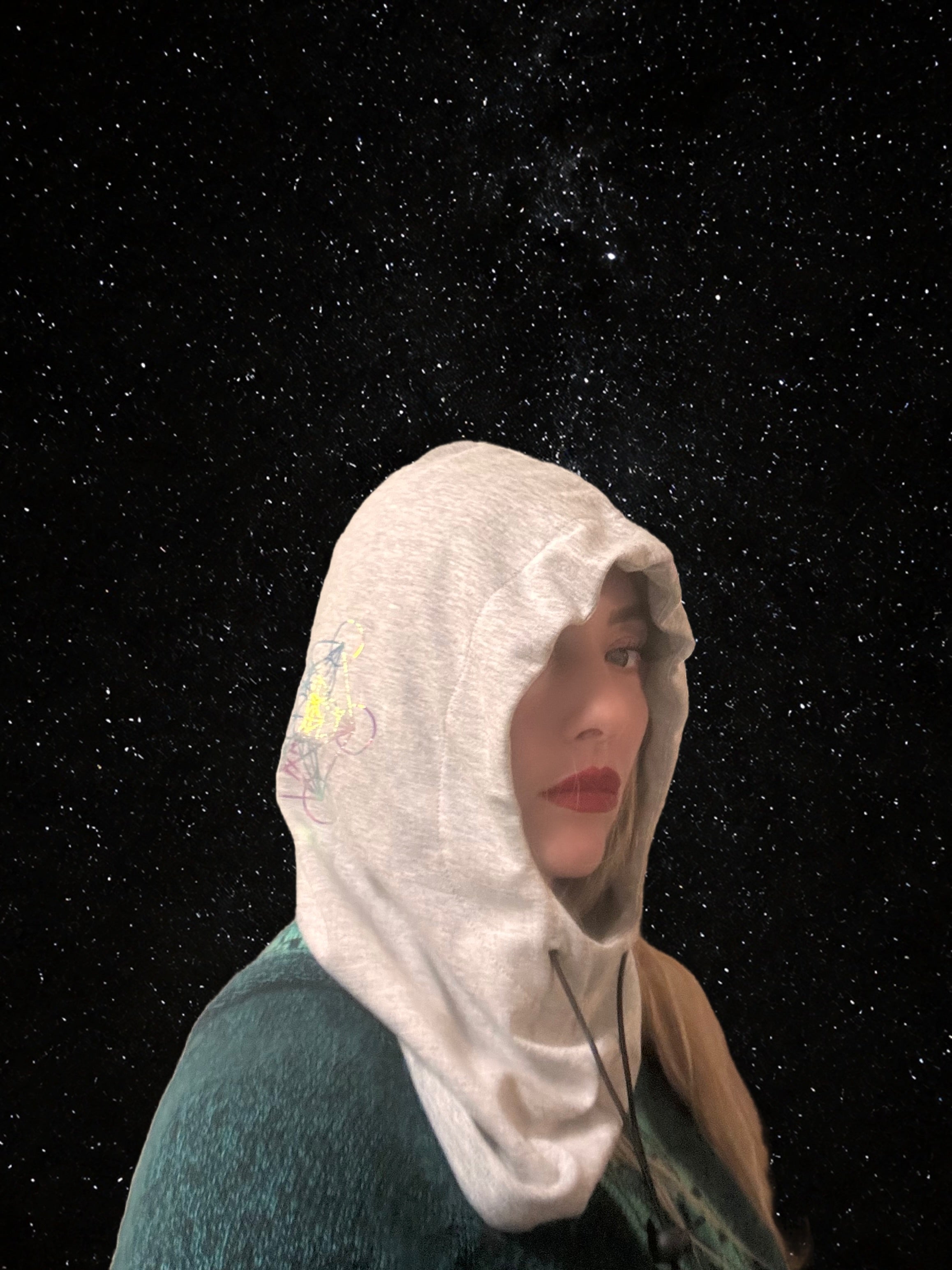 Metatrons Cube Faraday Silver Lining Hood Black drawstring (Copy)