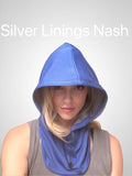 Plain Cobalt Blue OR Metatrons Cube Large Silver linings hood optional design
