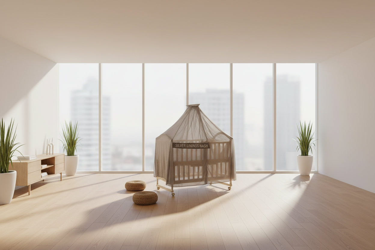 Baby Circular Type EMF Shielding Canopy Frequency Shield Net for CRIB Silver Linings Bed Canopy 5g Net Canopy for Bed