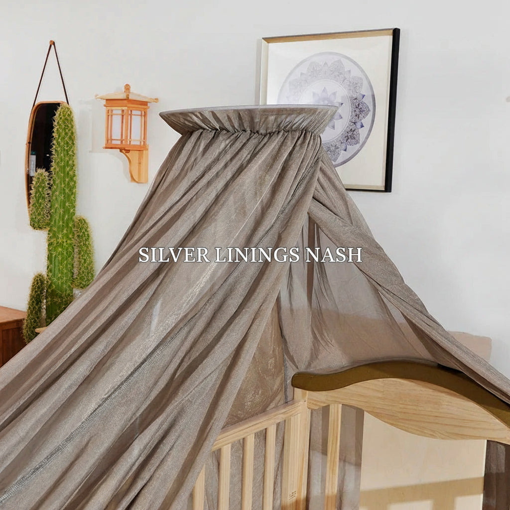 Baby Circular Type EMF Shielding Canopy Frequency Shield Net for CRIB Silver Linings Bed Canopy 5g Net Canopy for Bed