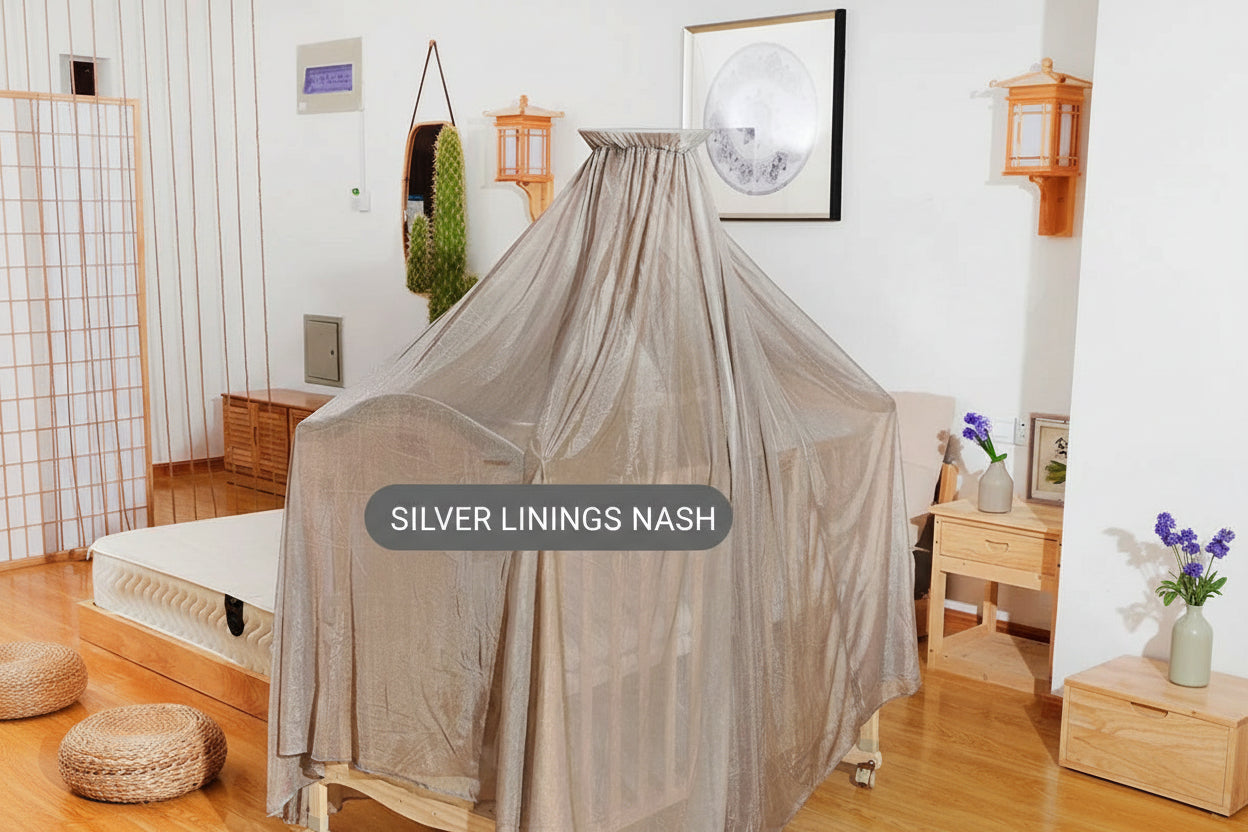 Baby Circular Type EMF Shielding Canopy Frequency Shield Net for CRIB Silver Linings Bed Canopy 5g Net Canopy for Bed