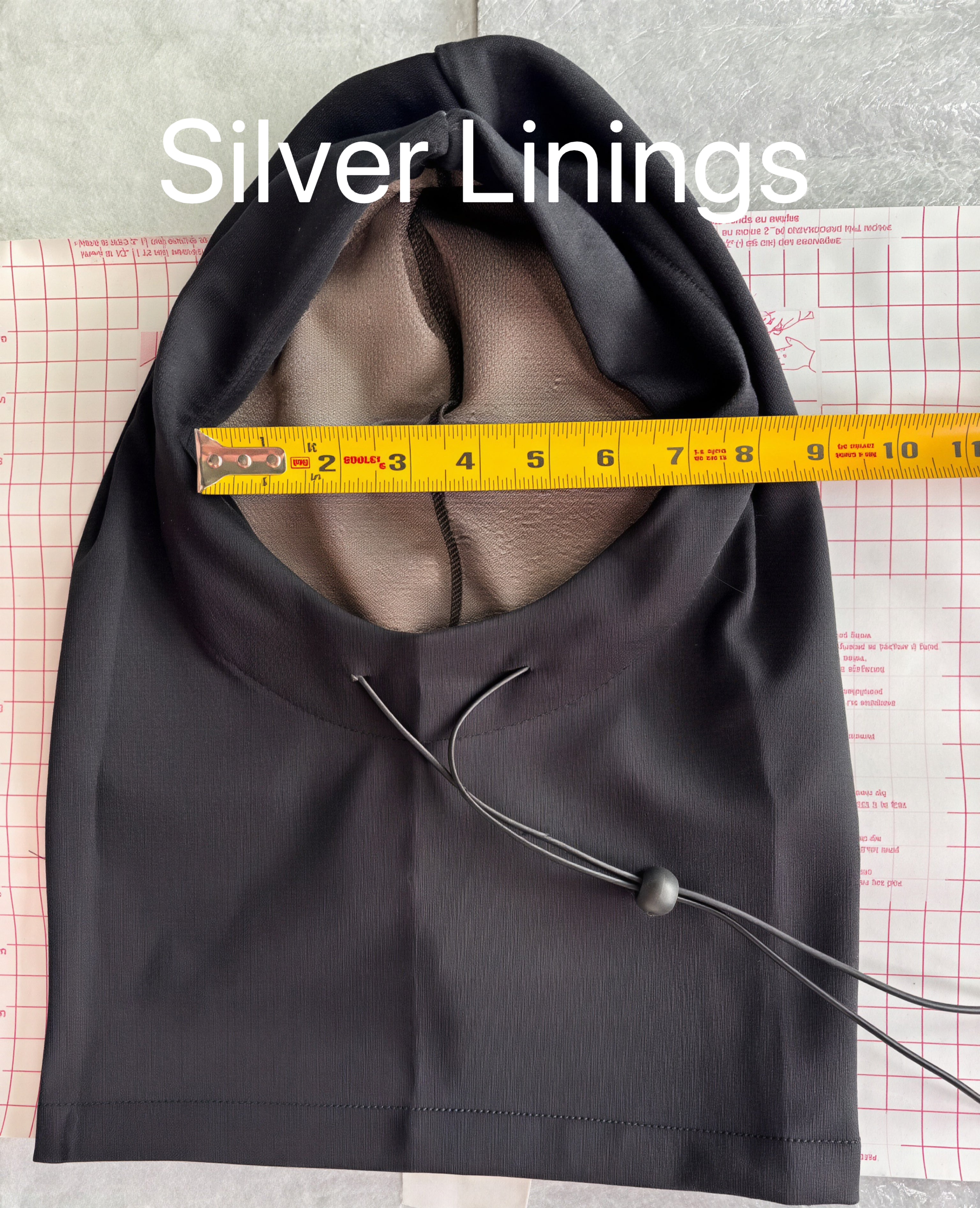 Faraday Silver Lining Hood Black drawstring
