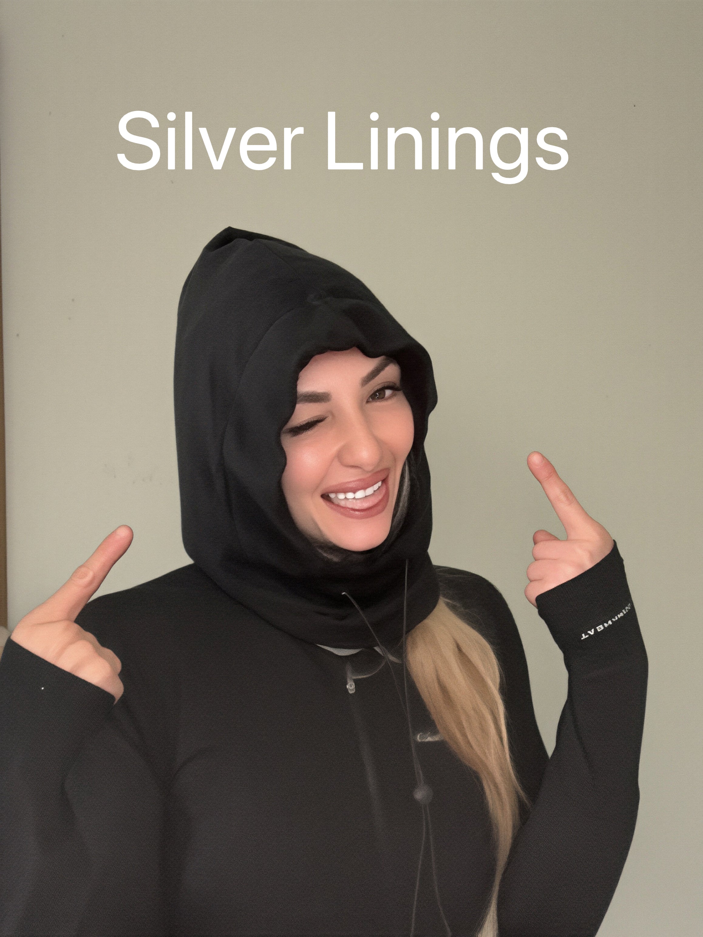 Faraday Silver Lining Hood Black drawstring