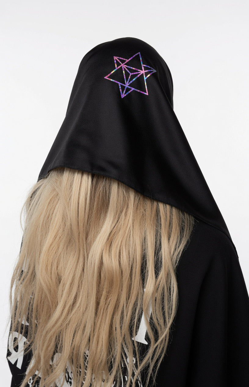 Customizable black silver lining scarf - faraday shield