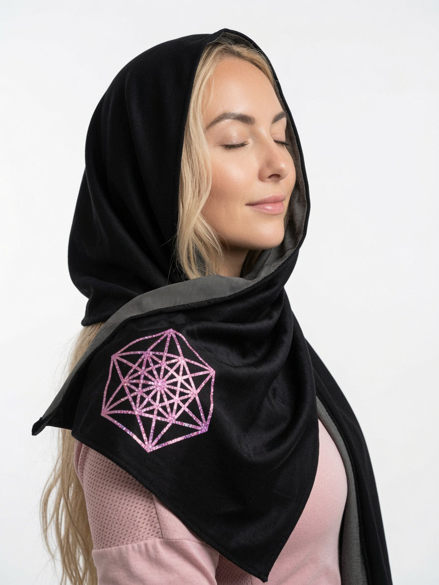 Customizable black silver lining scarf - faraday shield