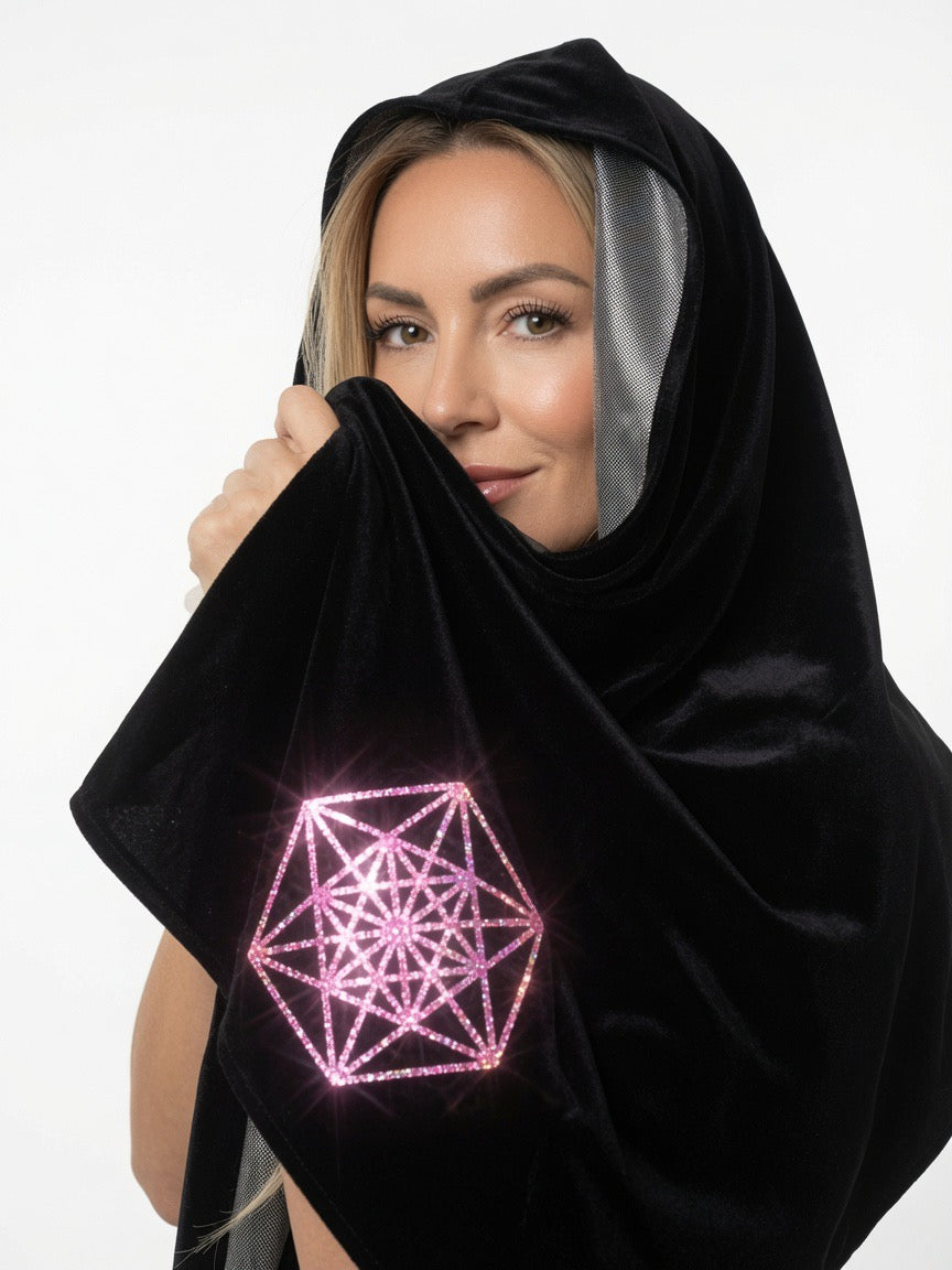 Customizable black silver lining scarf - faraday shield