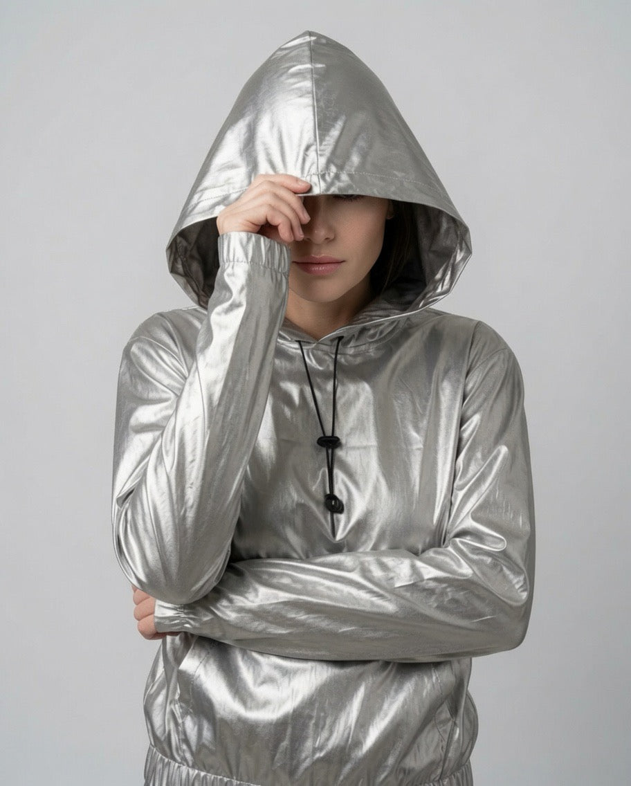 Silver Lining Faraday Ghost Hoodie - emf/wifi/5g/biometric scanning full shield